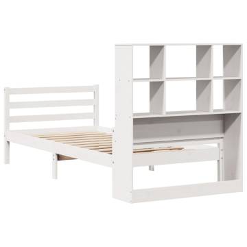 Bookcase Bed without Mattress - White Pine 90x200 cm