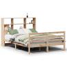 Bookcase Bed 150x200 cm King - Solid Pinewood | HipoMarket UK