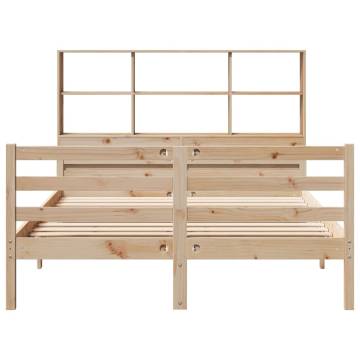 Bookcase Bed 150x200 cm King - Solid Pinewood | HipoMarket UK