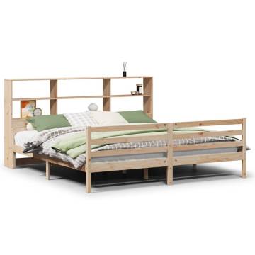 Bookcase Bed 200x200 cm - Solid Pinewood | Hipo Market