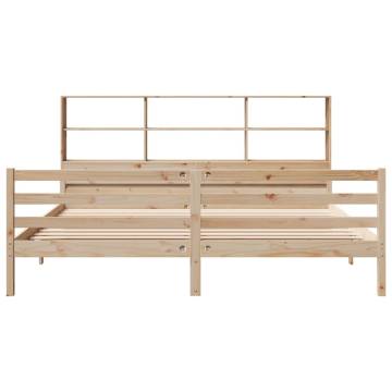 Bookcase Bed 200x200 cm - Solid Pinewood | Hipo Market