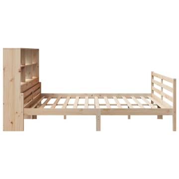 Bookcase Bed 200x200 cm - Solid Pinewood | Hipo Market