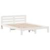 King Size Bed Frame without Mattress - White Solid Pine 150x200cm