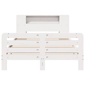 Stylish White Bed Frame 120x190 cm Small Double - Solid Pine