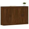 Stylish Wall Mounted Cabinets - 2 pcs Brown Oak | HipoMarket