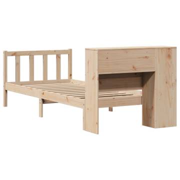 Bookcase Bed Without Mattress - Solid Wood Pine 90x190 cm Single