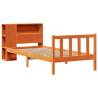 Bookcase Bed without Mattress - Wax Brown Solid Wood 75x190 cm