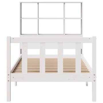 Bookcase Bed without Mattress 100x200 cm Solid Wood Pine - White