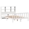 Bookcase Bed without Mattress - White Solid Pine 120x200 cm