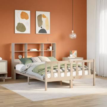 Bookcase Bed 160x200 cm - Solid Pine Wood Frame | Hipomarket UK