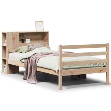 Bookcase Bed 75x190 cm | Solid Pine Wood, No Mattress