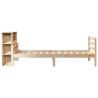 Bookcase Bed 75x190 cm | Solid Pine Wood, No Mattress