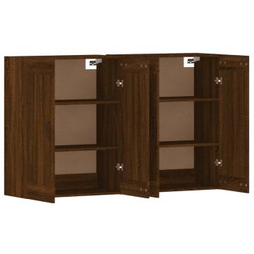 Stylish Wall Mounted Cabinets - 2 pcs Brown Oak | HipoMarket