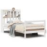 Bookcase Bed Without Mattress - White Solid Pine 75x190 cm