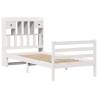 Bookcase Bed Without Mattress - White Solid Pine 75x190 cm