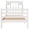 Bookcase Bed Without Mattress - White Solid Pine 75x190 cm