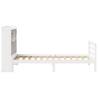 Bookcase Bed Without Mattress - White Solid Pine 75x190 cm