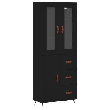 Stylish Highboard Black 69.5x34x180 cm - Durable Engineered Wood