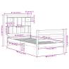 Bookcase Bed Without Mattress - White Solid Pine 75x190 cm