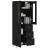 Stylish Highboard Black 69.5x34x180 cm - Durable Engineered Wood