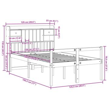 Bookcase Bed without Mattress Wax Brown 120x190 cm - Solid Pine