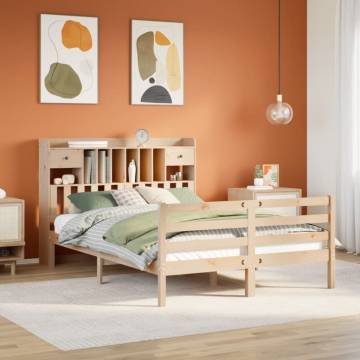 King Size Bookcase Bed in Solid Pine - 150x200 cm | HipoMarket