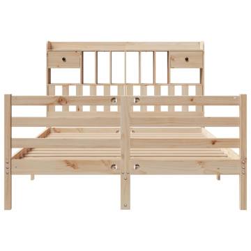 King Size Bookcase Bed in Solid Pine - 150x200 cm | HipoMarket