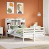  Bookcase Bed without Mattress White 120x200 cm Solid Wood Pine Colour white Size 120 x 200 cm 