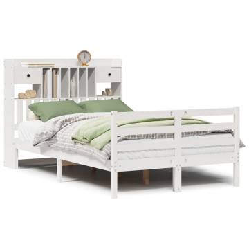 Bookcase Bed without Mattress - White 120x200 cm Solid Pine