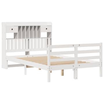 Bookcase Bed without Mattress - White 120x200 cm Solid Pine