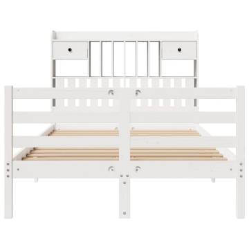 Bookcase Bed without Mattress - White 120x200 cm Solid Pine