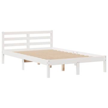 Bookcase Bed without Mattress - White 120x200 cm Solid Pine