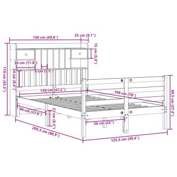 Bookcase Bed without Mattress - White 120x200 cm Solid Pine