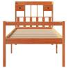 Bookcase Bed without Mattress - Solid Pine Wax Brown 75x190 cm