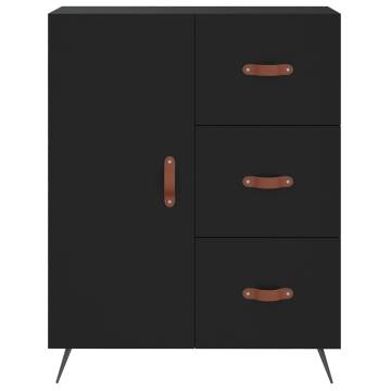 Stylish Highboard Black 69.5x34x180 cm - Durable Engineered Wood