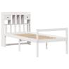 Bookcase Bed Without Mattress - White Solid Pine - 100x200 cm