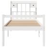 Bookcase Bed Without Mattress - White Solid Pine - 100x200 cm