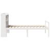 Bookcase Bed Without Mattress - White Solid Pine - 100x200 cm