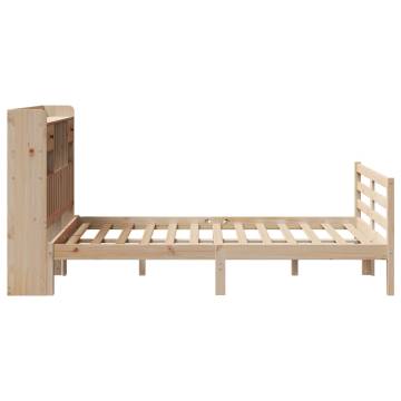 Bookcase Bed 135x190 cm Double Solid Pine - HipoMarket