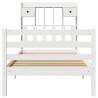 Bookcase Bed Without Mattress - White Solid Pine 100x200 cm