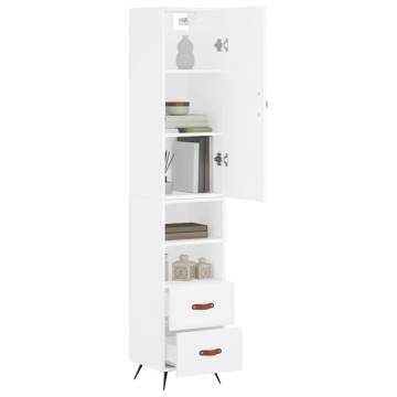 Stylish Highboard White - 34.5x34x180 cm Engineered Wood