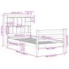 Bookcase Bed Without Mattress - White Solid Pine 100x200 cm