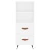 Stylish Highboard White - 34.5x34x180 cm Engineered Wood