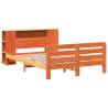 Solid Wood Pine Bed Frame without Mattress - Wax Brown 120x200 cm