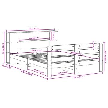 Solid Wood Pine Bed Frame 140x200 cm - Wax Brown | HipoMarket