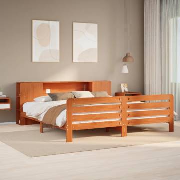 Solid Wood Pine Bed Frame without Mattress - Wax Brown 180x200cm