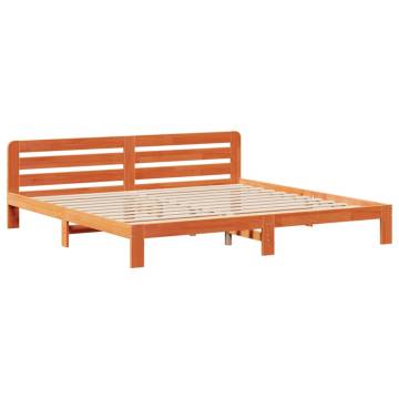 Solid Wood Pine Bed Frame without Mattress - Wax Brown 180x200cm