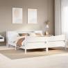  Bed Frame without Mattress White 200x200 cm Solid Wood Pine Colour white Size 200 x 200 cm 