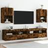 Stylish Smoked Oak TV Cabinets with LED Lights - 2 pcs