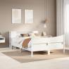  Bed Frame without Mattress White 140x190 cm Solid Wood Pine Colour white Size 140 x 190 cm 